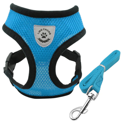 Mesh Cat Harness and Leash Breathable Reflective Kitten Cats Harnesses Small Dog Puppy Harness for French Bulldog Chihuahua Pug