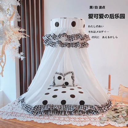 Pet Tent Cat Blanket Pink Dog Beds and Pillow All Seasons General Teddy House Cute Princess Bed Hand Wash Cat Beds
