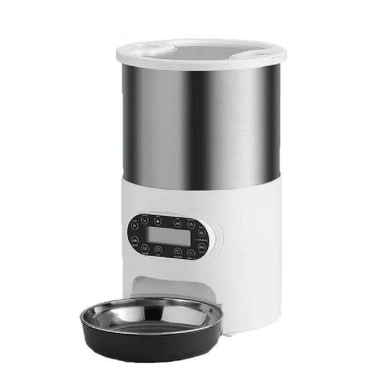 3L/4.5L Automatic Cats Dispenser Smart Cat Dog Food Feeder Single/Dual Stainless Steel Bowls Pets Timer Feeding for Dry Foods