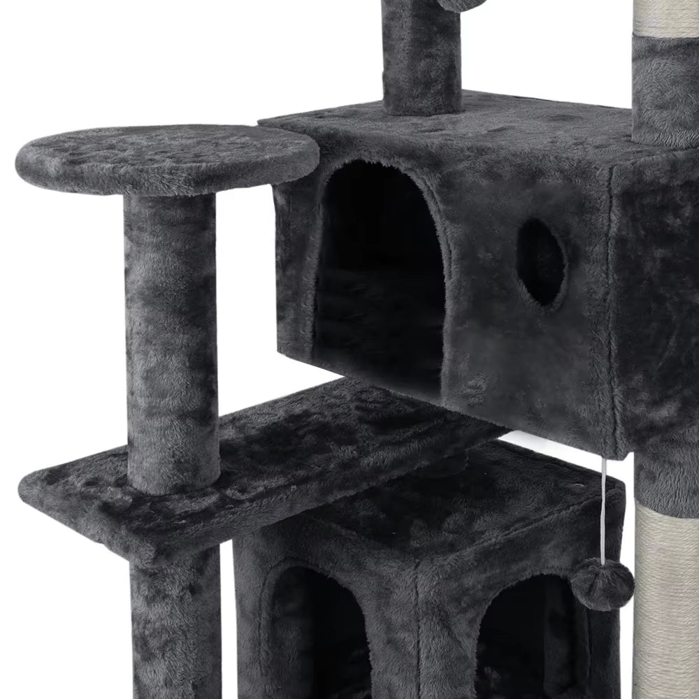 Cat Trees Cat Climbing Frame for Indoor Cats 5-Level Cat Tower Hammock Padded Perches and Condos Cat Jumping Toy with Ladder