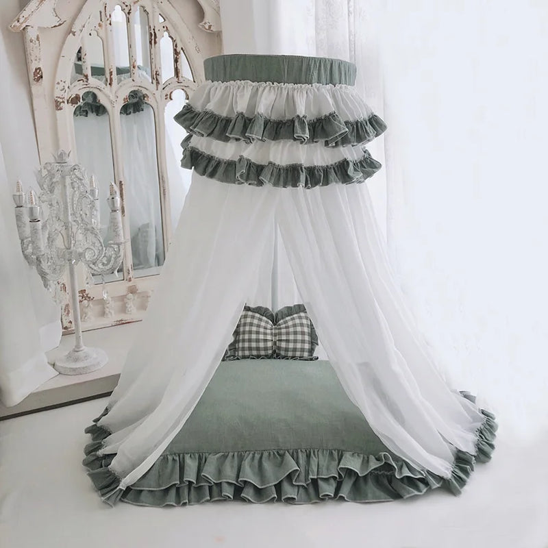 Pet Tent Cat Blanket Pink Dog Beds and Pillow All Seasons General Teddy House Cute Princess Bed Hand Wash Cat Beds
