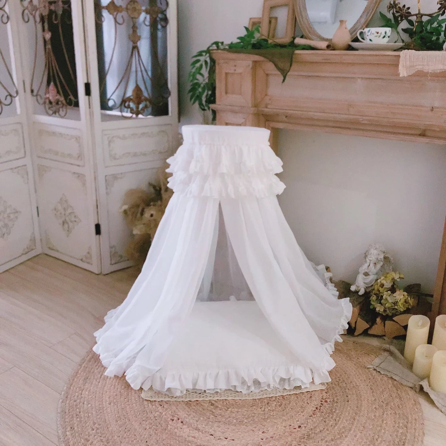 Pet Tent Cat Blanket Pink Dog Beds and Pillow All Seasons General Teddy House Cute Princess Bed Hand Wash Cat Beds