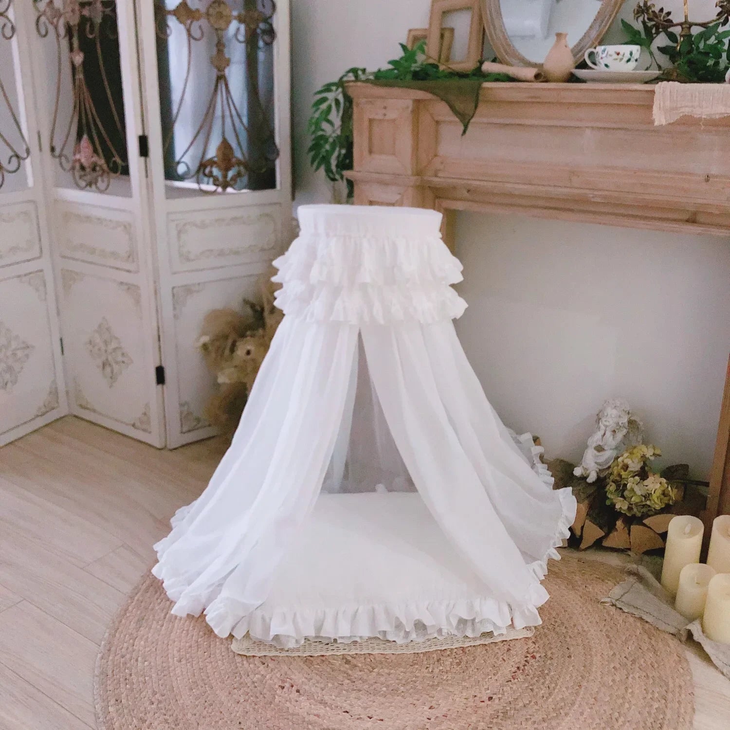 Pet Tent Cat Blanket Pink Dog Beds and Pillow All Seasons General Teddy House Cute Princess Bed Hand Wash Cat Beds